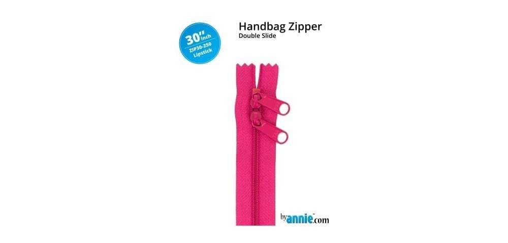 30" Handbag Zippers Double Slide - Lipstick Pink image 0
