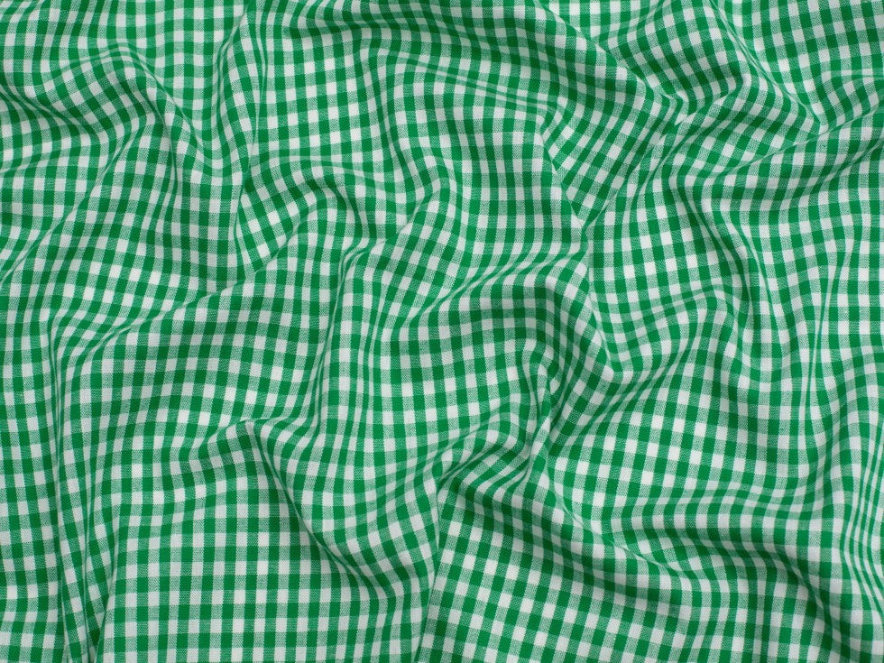 Emerald/white Yarn Dyed Small Gingham Check from Kobenz by Modelo Fabrics