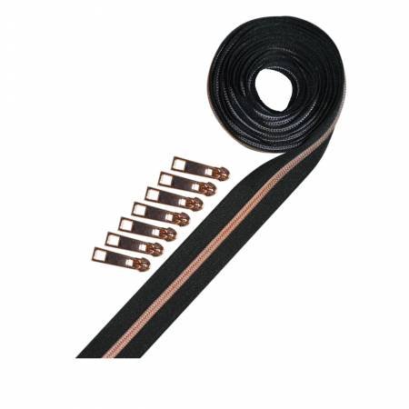 Decorating Diva Metallic Zipper Tape Rose Gold 2.5yds image 0