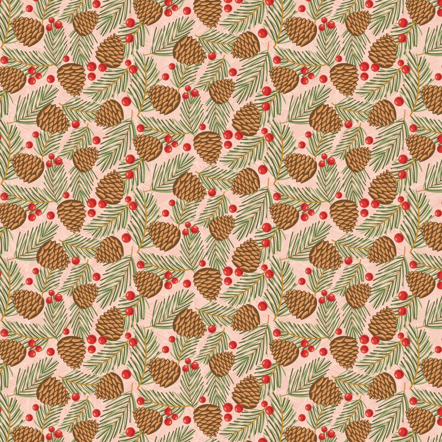 Prairie Christmas by Poppie Cotton - Traditional Pine Cones Natural image 0