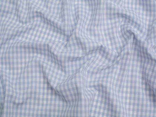 Light Blue/white Yarn Dyed Small Gingham Check from Kobenz by Modelo Fabrics