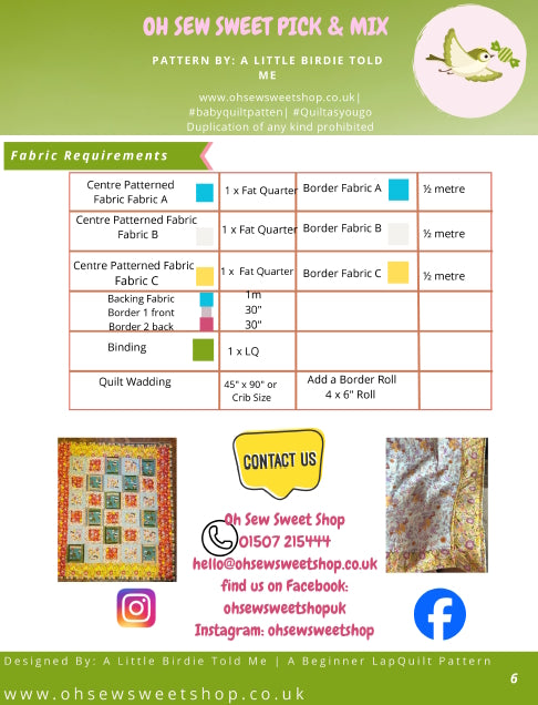 NEW Cottage Charm Quilt As You Go Pattern - Instant Download