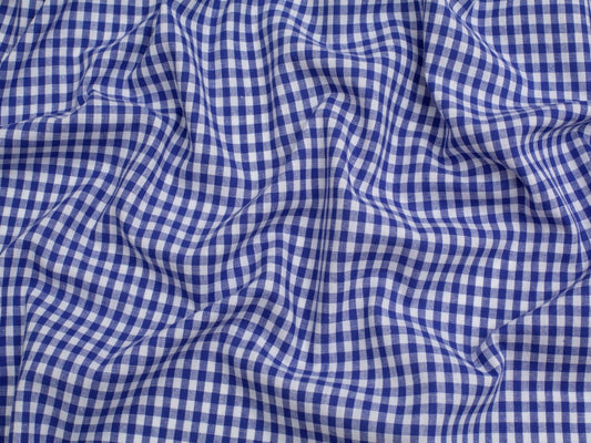 Royal Blue/white Yarn Dyed Small Gingham Check from Kobenz by Modelo Fabrics