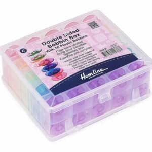 Hemline Double Sided Bobbin Box with 50 Plastic Bobbins