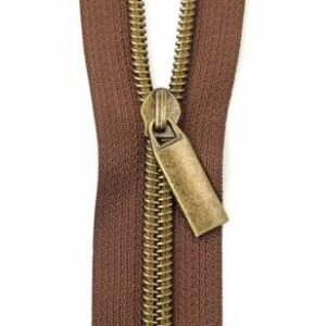 Sallie Tomato 3yd Zipper - Brown/Antique