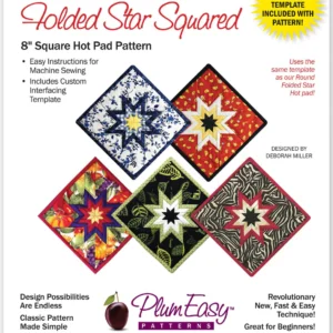 Plum Easy 8" Folded Star Hot Pad Pattern - Square