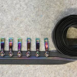 Decorating Diva Metallic Zipper Jewel Coil Black Tape 2.5yds