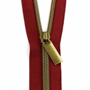 Sallie Tomato 3YD Zipper - Burgundy/Antique