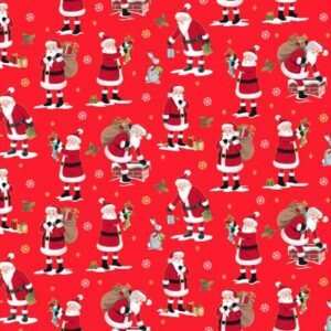 Makower Merry Christmas - Santa Red