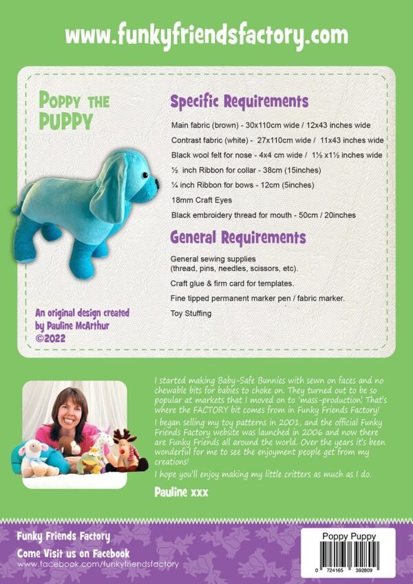 Poppy the Puppy - Funky Friends Factory Pattern - Image 2