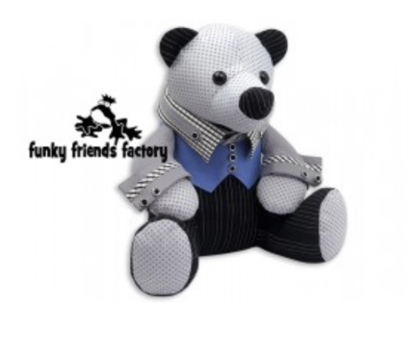 Buttons The Best Dressed Teddy Bear - Funky Friends Factory Pattern - Image 2