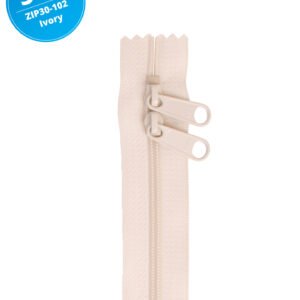 30" Handbag Zippers Double Slide - Ivory