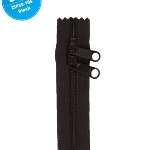 30" Handbag Zippers Double Slide - Black