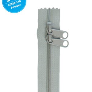 30" Handbag Zippers Double Slide - Pewter