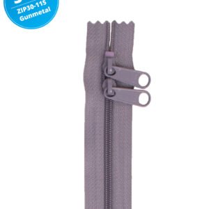 30" Handbag Zippers Double Slide - Gunmetal