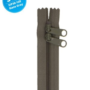 30" Handbag Zippers Double Slide - Slate Gray