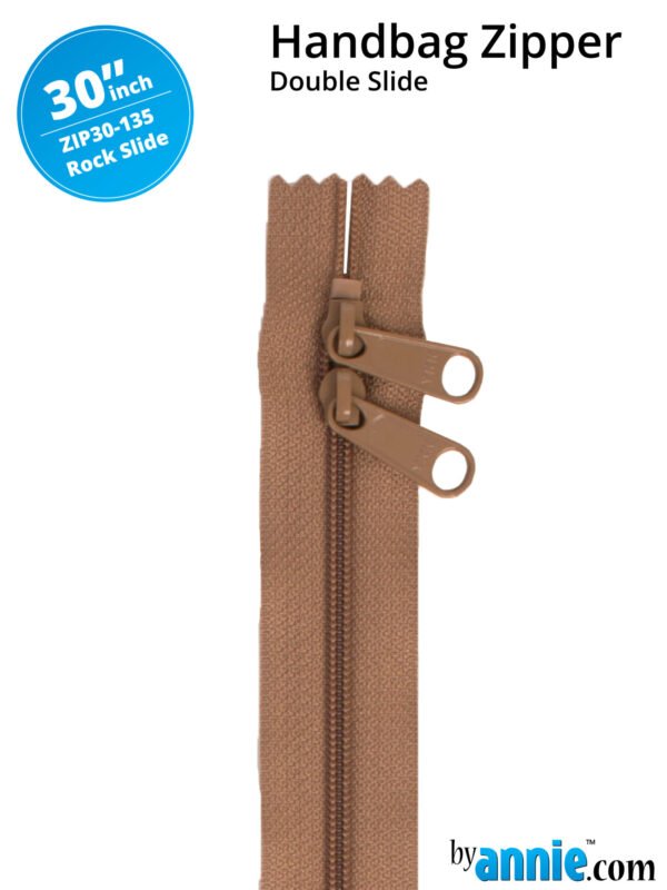 30" Handbag Zippers Double Slide - Rock Slide