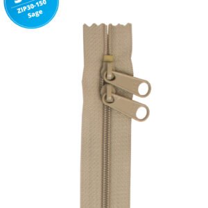 30" Handbag Zippers Double Slide - Sage