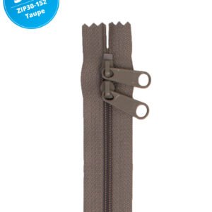 30" Handbag Zippers Double Slide - Taupe