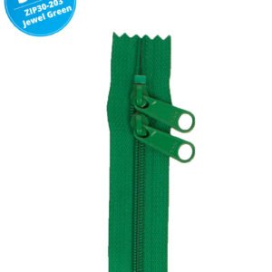 30" Handbag Zippers Double Slide - Jewel Green