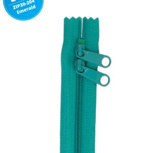 30" Handbag Zippers Double Slide - Emerald