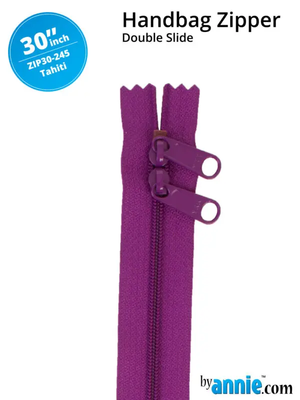 30" Handbag Zippers Double Slide - Tahiti
