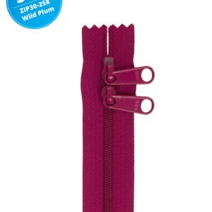 30" Handbag Zippers Double Slide - Wild Plum