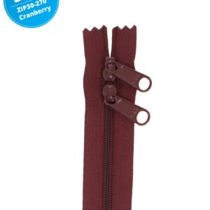 30" Handbag Zippers Double Slide - Cranberry
