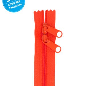 30" Handbag Zippers Double Slide - Tangerine