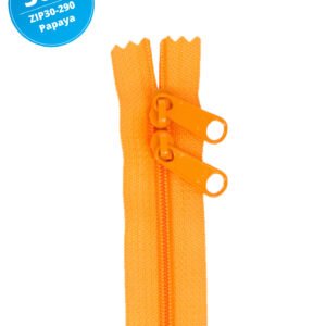 30" Handbag Zippers Double Slide - Papaya