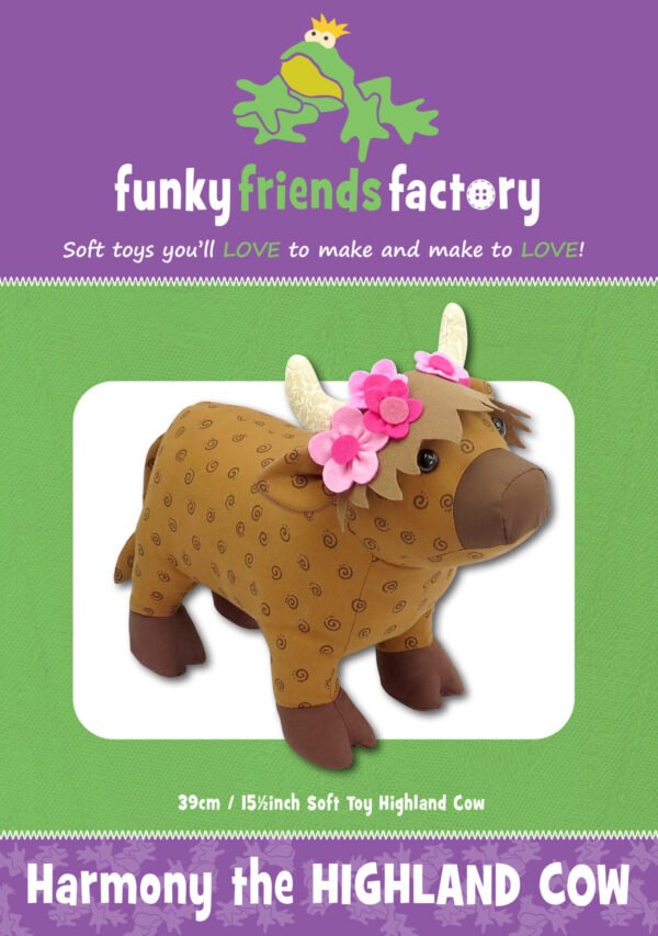 NEW Harmony The Highland Cow- Funky Friends Factory Pattern