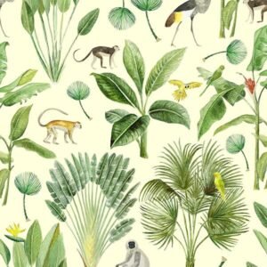 Figo Fabrics – Far and Wide – Jungle in Cream