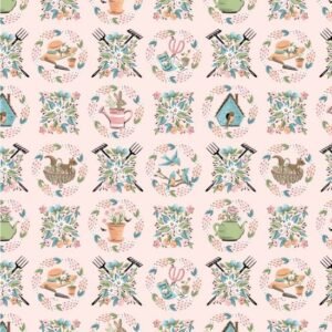 Poppie Cotton Garden Party - Lovely Lattice Blush