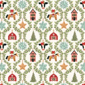 Prairie Christmas by Poppie Cotton - Country Ornaments White