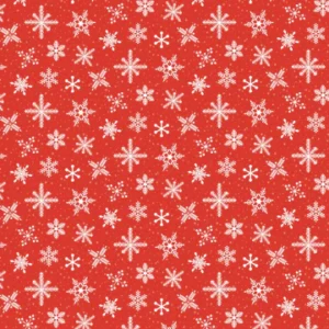 Prairie Christmas by Poppie Cotton - Snowfall Red