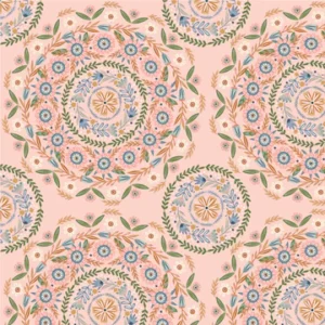 Hide and Seek by Poppie Cotton - Round-a-bout Pink
