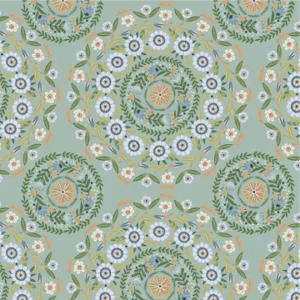 Hide and Seek by Poppie Cotton - Round-a-bout Green
