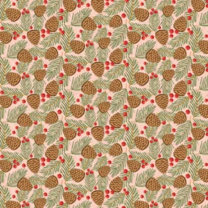 Prairie Christmas by Poppie Cotton - Traditional Pine Cones Natural