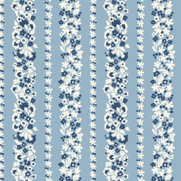 Liberty Denim Florals - Topiary Stripe Blue