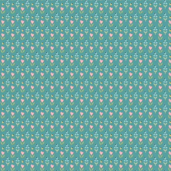 Finding Wonder by Poppie Cotton - Hearts & Berries Blue