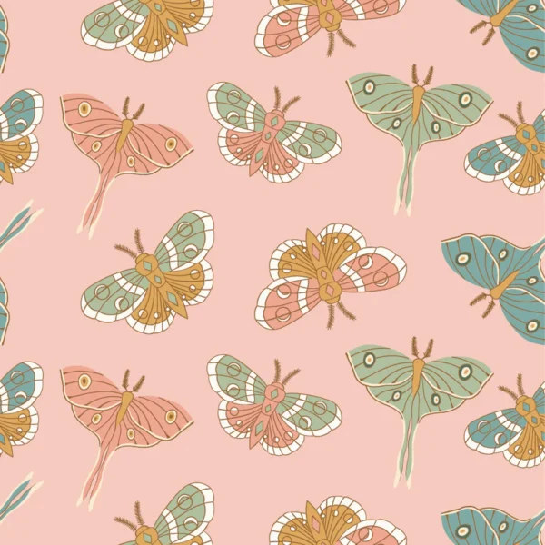 moonbeam dreams by Poppie Cotton - Lunar Moth Blush
