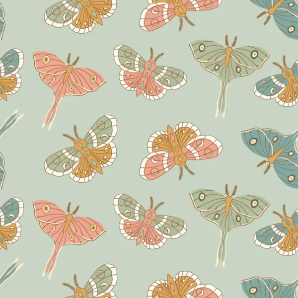 moonbeam dreams by Poppie Cotton - Lunar Moth Mint