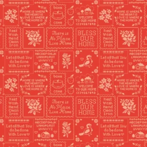 Home Sweet Home by Poppie Cotton - Cross Stitch Red