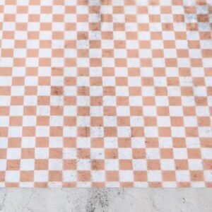 Apricot Checkerboard Vinyl 1/2yd- Bag Vinyl by Sallie Tomato