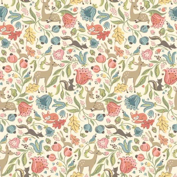 Wildwood Dwellings by Poppie Cotton - Deer Meadow Cream
