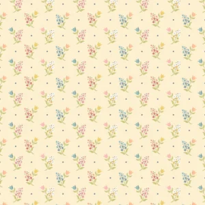 Wildwood Dwellings by Poppie Cotton - Sprigs And Tulips Yellow