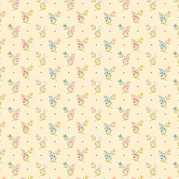 Wildwood Dwellings by Poppie Cotton - Sprigs And Tulips Yellow