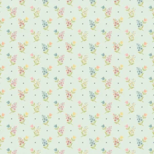 Wildwood Dwellings by Poppie Cotton - Sprigs And Tulips Light Teal