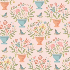 Wildwood Dwellings by Poppie Cotton - Flower Pots Blush