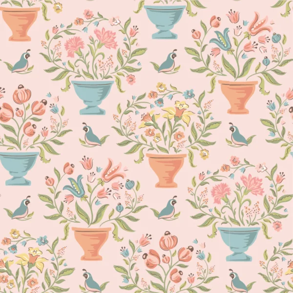 Wildwood Dwellings by Poppie Cotton - Flower Pots Blush